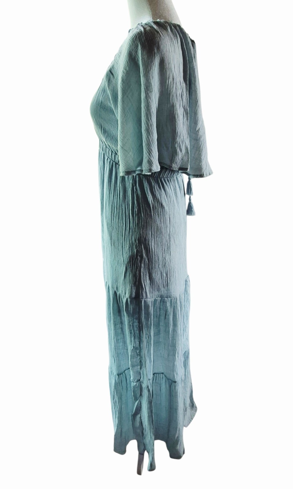 Hy Fve Pastel Blue Backless Tiered Maxi Dress – Size M – Lightweight Summer