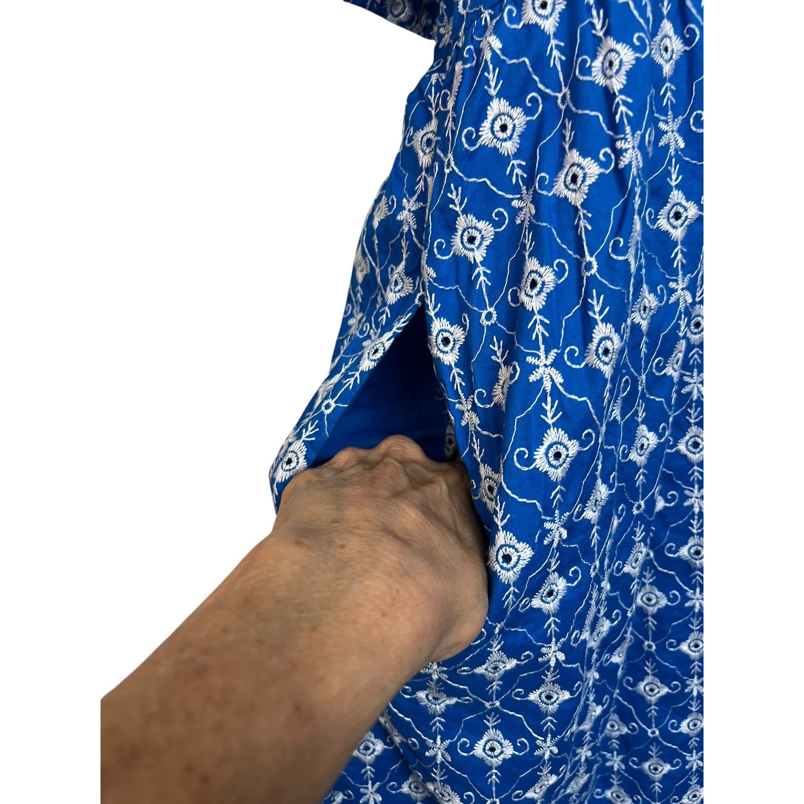 Rhode x Target Blue Embroidered Puff Sleeve Mini Dress XXL Women Square Neck
