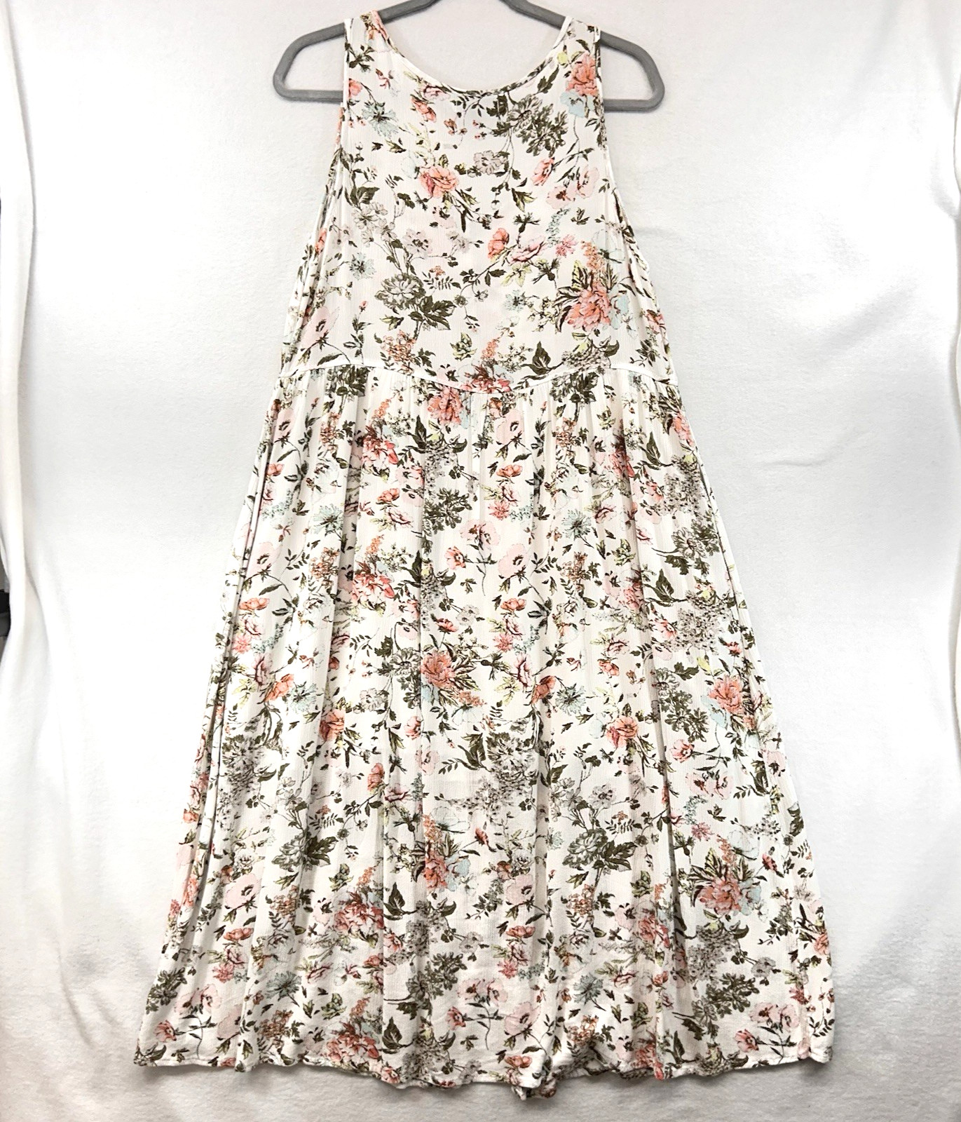 Frye Button Front Midi Dress Large Floral CottageCore Prairie Garden Farm Boho
