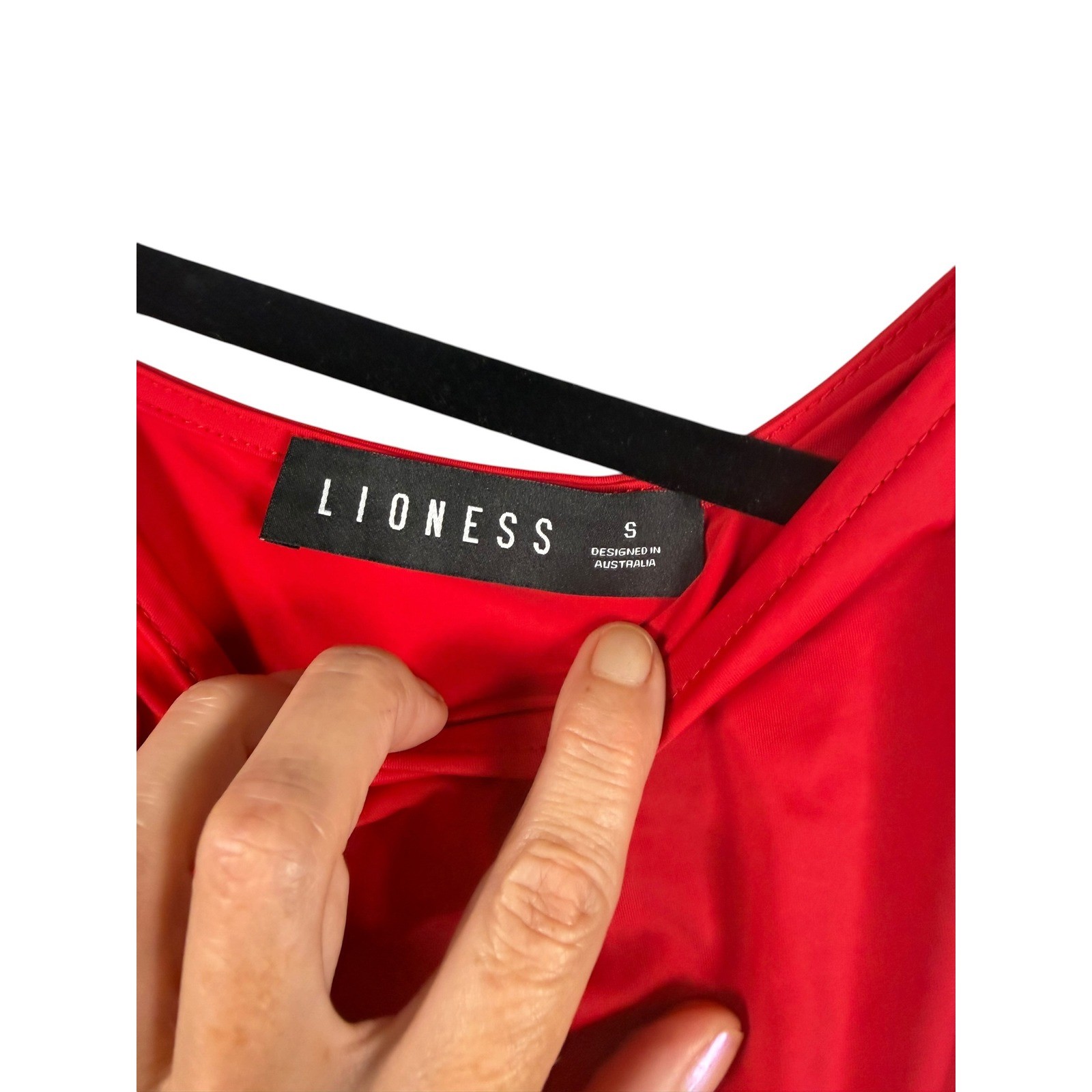 Lioness Red One Shoulder Ruched Mini Dress Ruffle Detail Womens Size Small