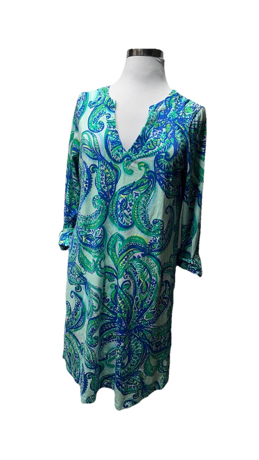 Lilly Pulitzer Rossmore Dress Size Large Keep It Current Poolside Blue Pima