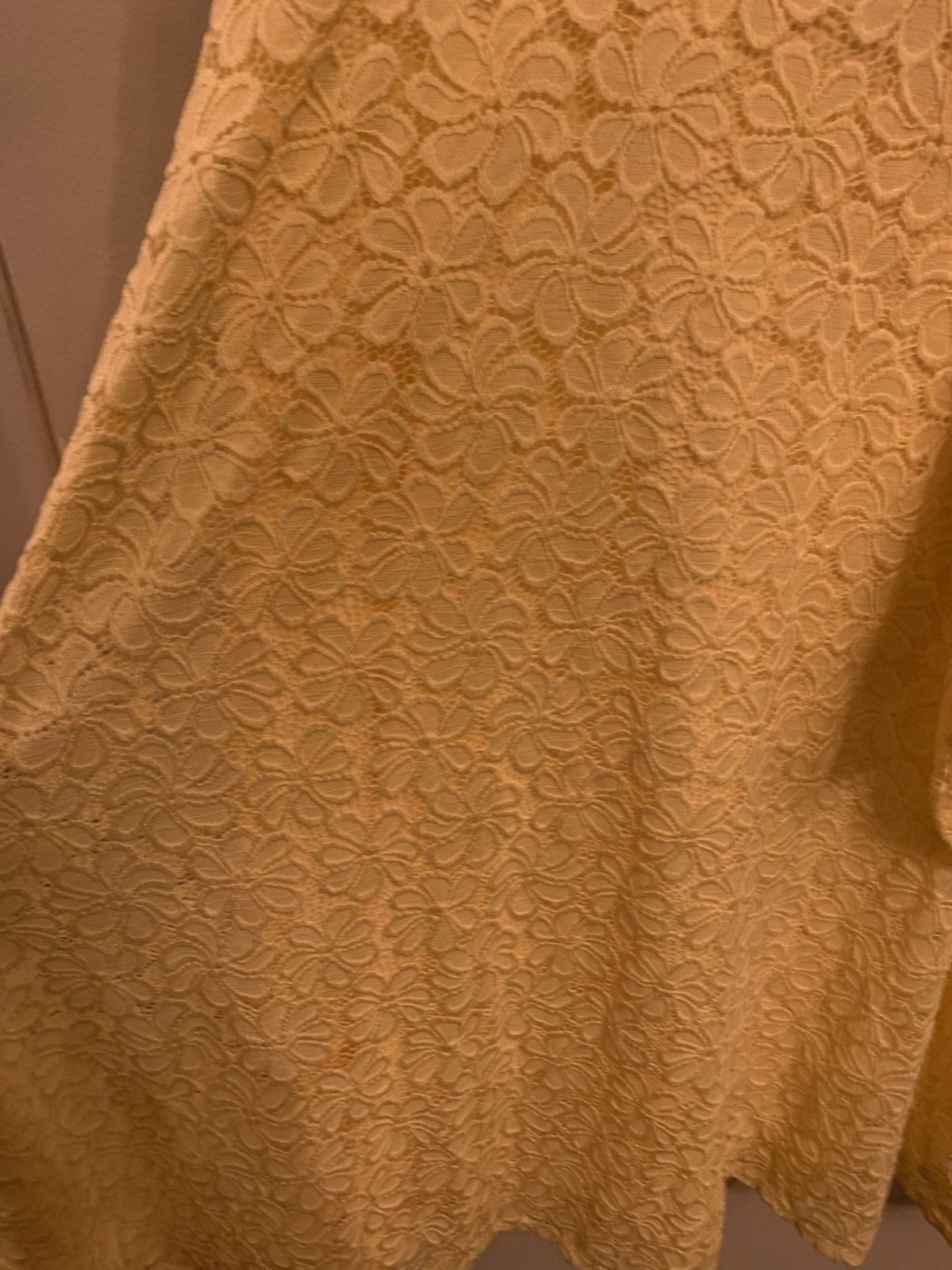Rn Studio Womens Plus Size 12 Lined Yellow Lace Side Tie Dress NWT