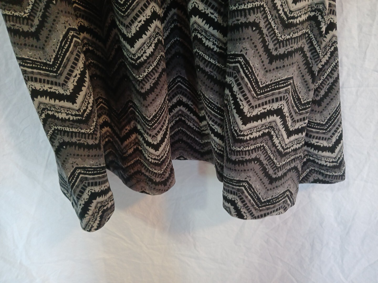 Sheila Rose Chevron Sun Dress Black-Grays Zig-Zag Womens Xlg Elastic Waist