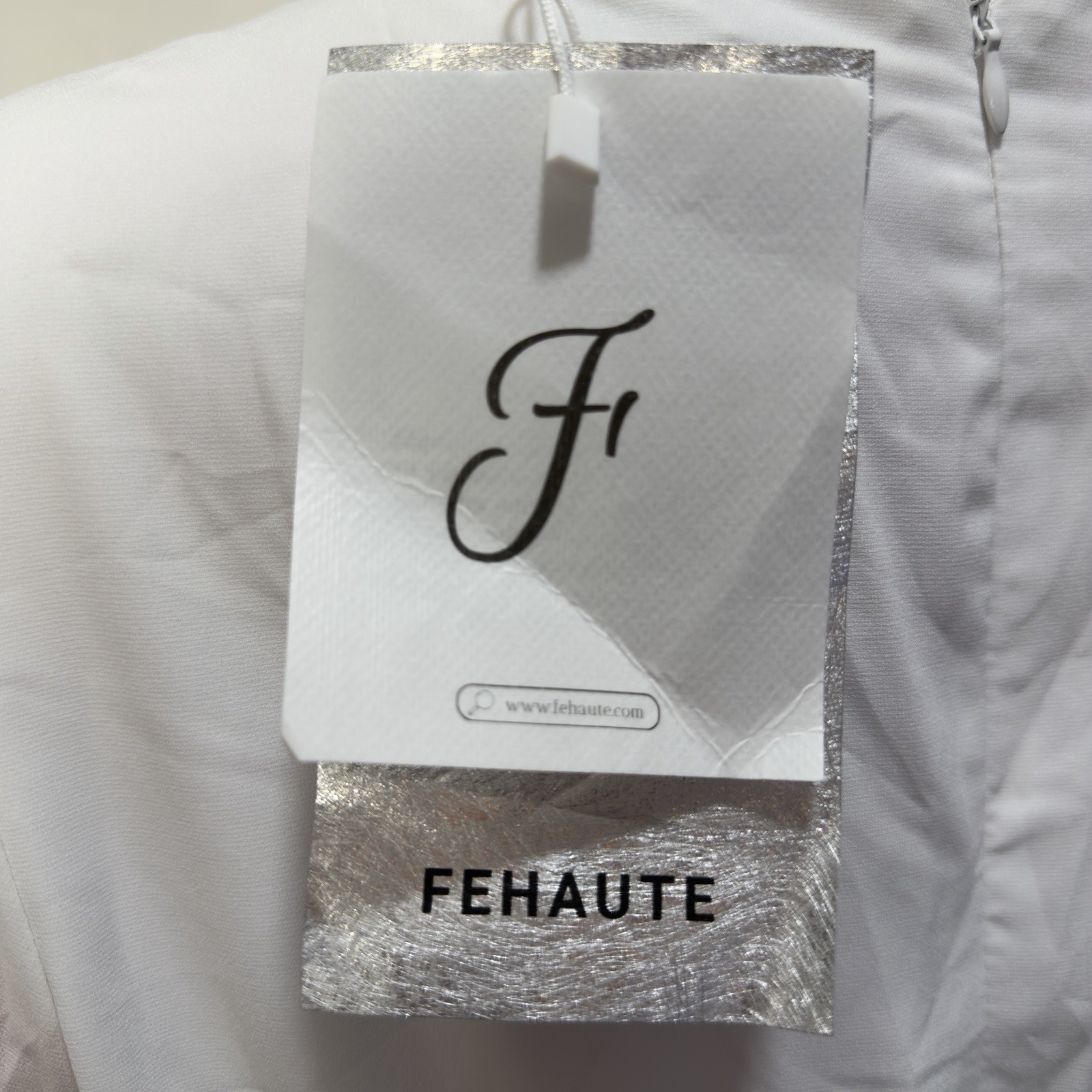 Fehaute V-Neck Long Sleeve Painted Dress Wedding Elegant Ankle Length Size 6