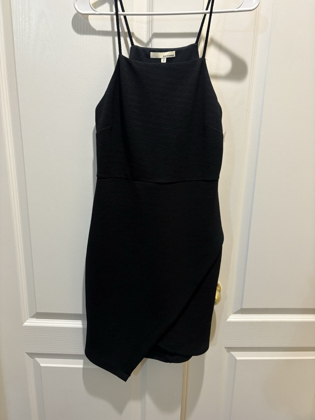 June And Hudson Asymmetrical Black Mini Dress Size Medium