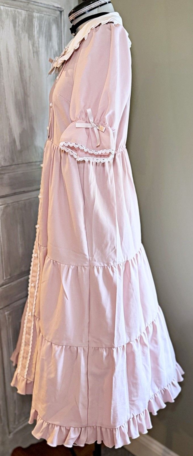 DearMyLove Pink Selectable Length Tiered Dress Long Kawaii Jirai Kei Japan M