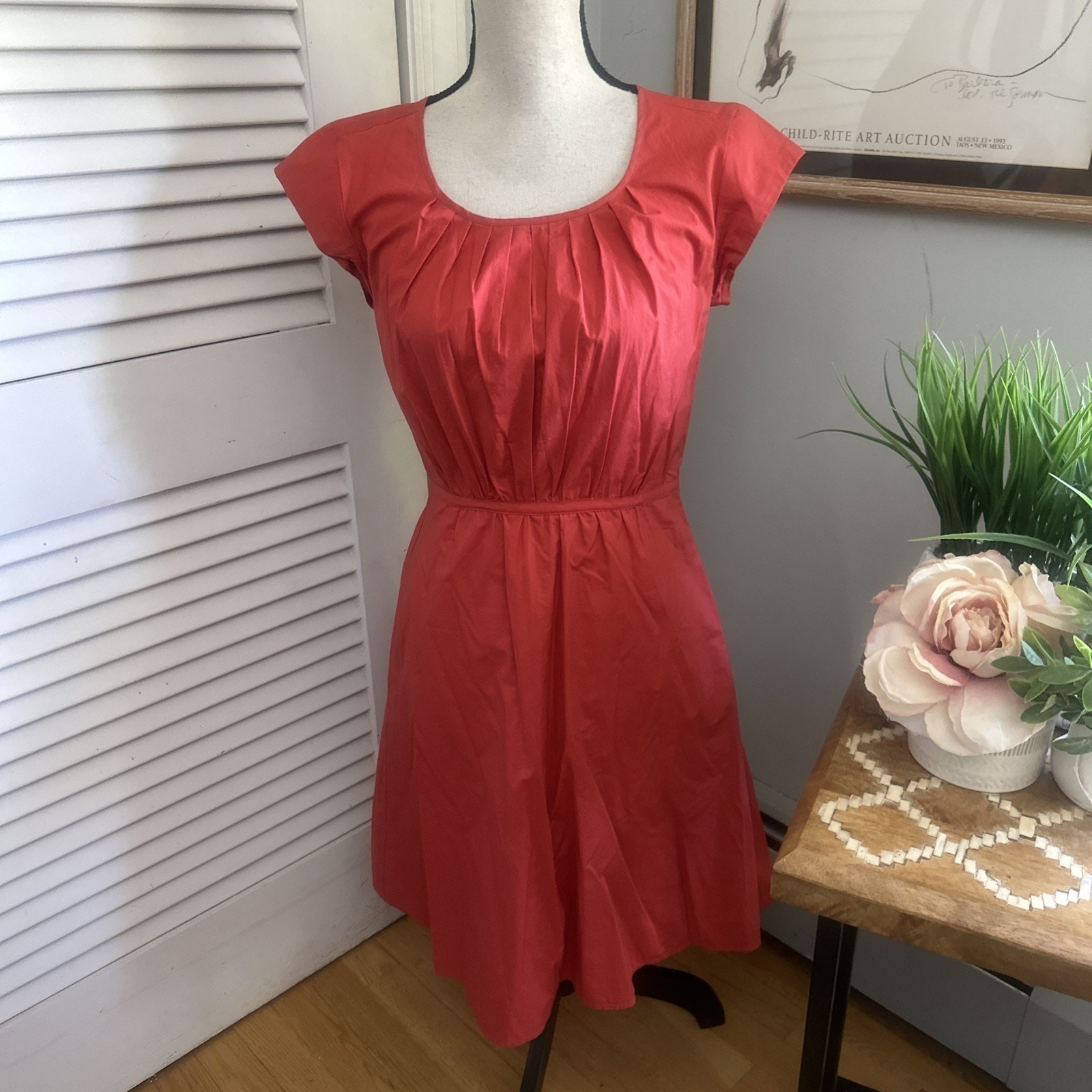 Martin + Osa Dress *XS Burnt Orange Fit Flare Knee Length Preppy Classic