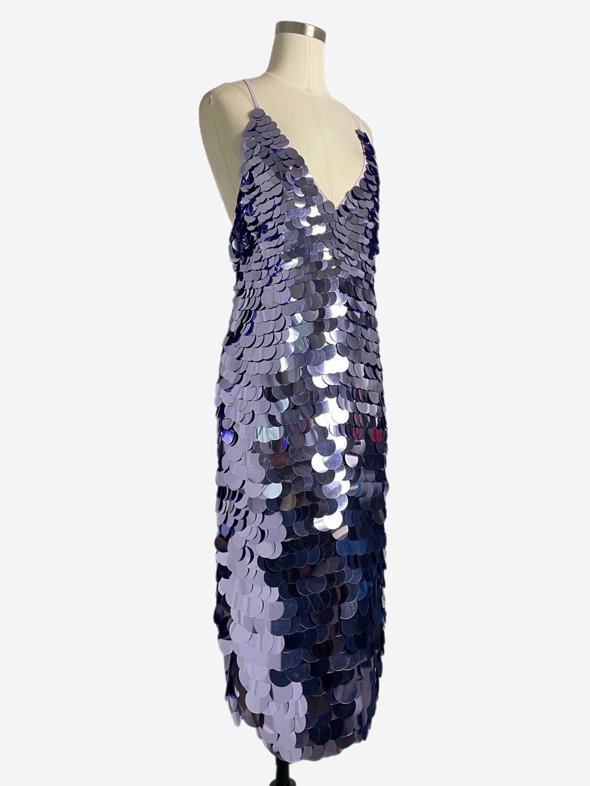 ASOS Design NWT Purple disc sequin v-neck midi dress maximalist bold event S