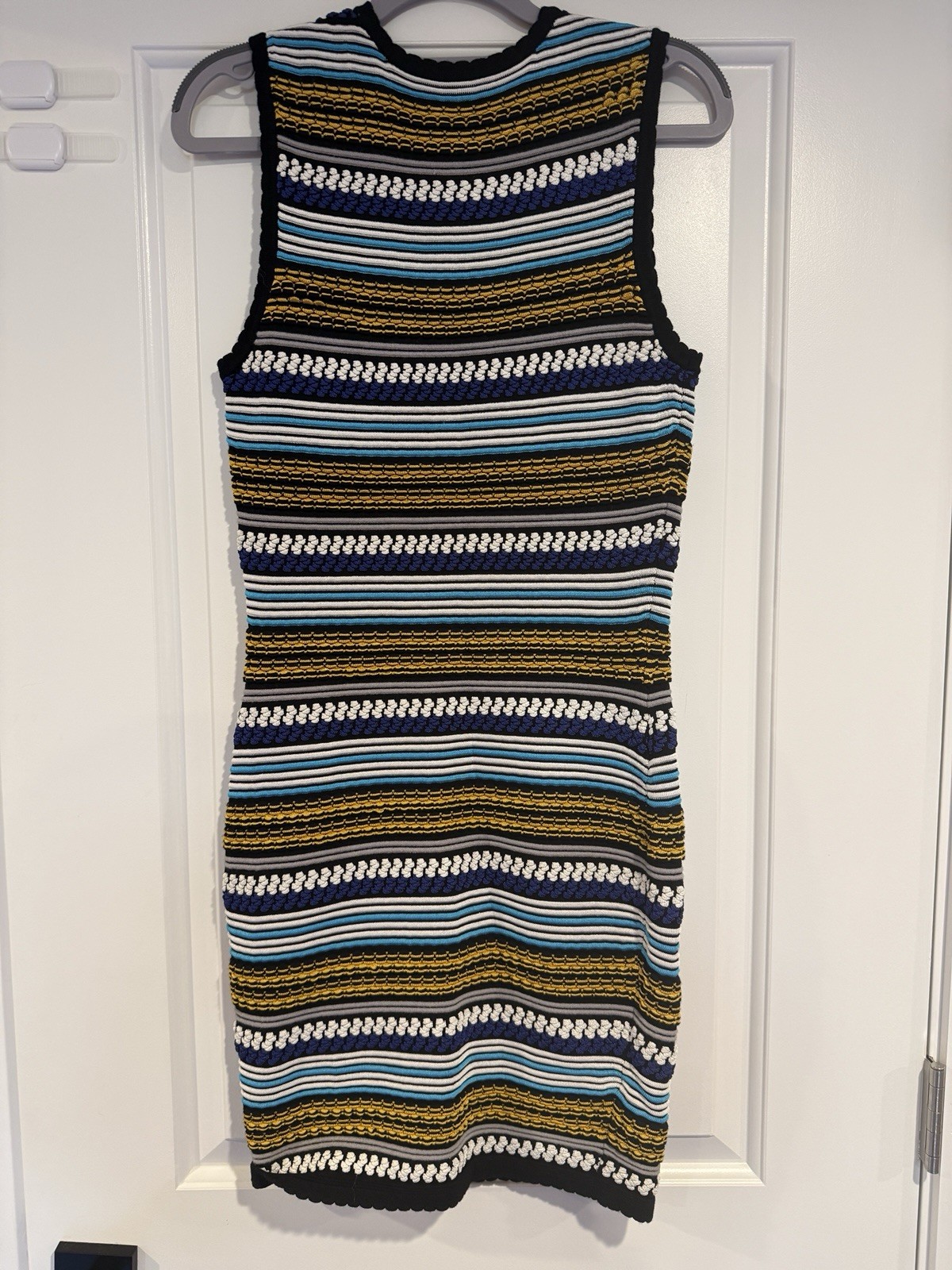 Torn By Ronny Kobo Ambrosia Corded Striped Bubble Knit Mini Dress Size M NWOT