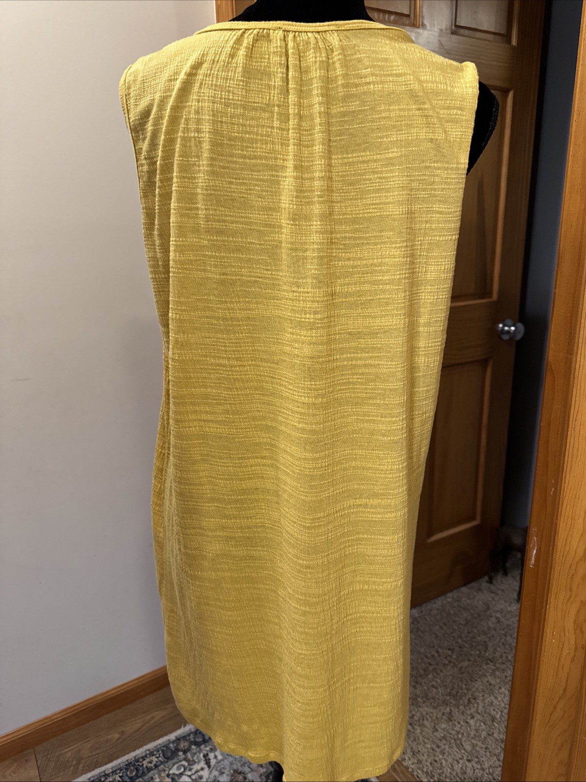 Harper 241 Sz. M Ruffled, non Lined sleeveless Dress Mustard Boho Cottagecore