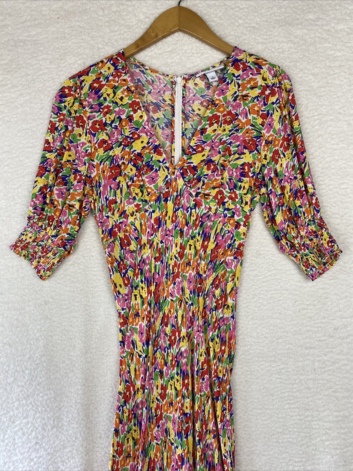 Rixo X Target Dress Women’s 4 Midi Multicolor Empire Floral Puff Sleeve career