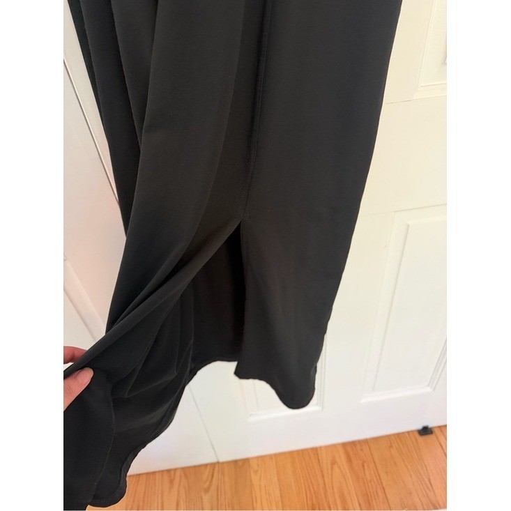 Fabletics Black Sleeveless Midi Maxi Tank Dress Side Slit Stretch Women’s Large