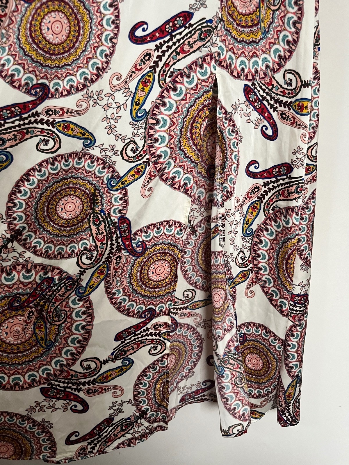 Apricot Cream Paisley Halterneck Smock Maxi Dress – Size 14