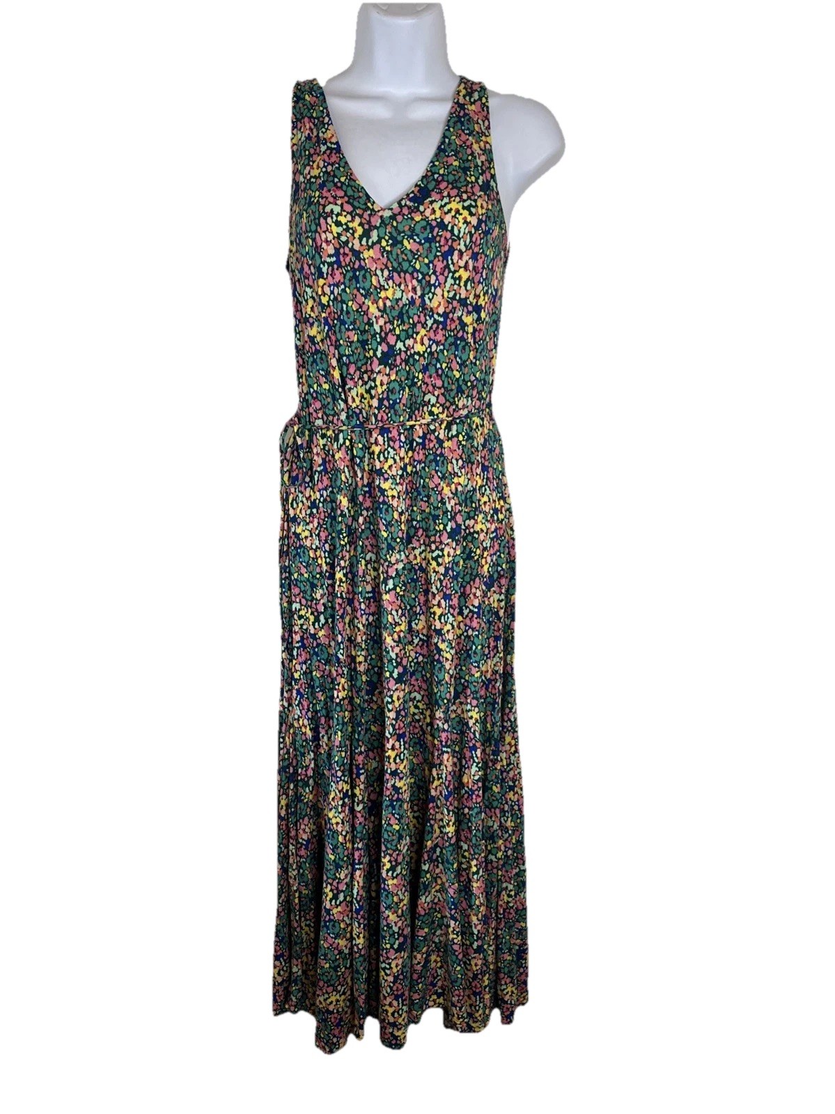 Loft Medium Cottagecore Flowy Floral Maxi D137 Vneck Dress