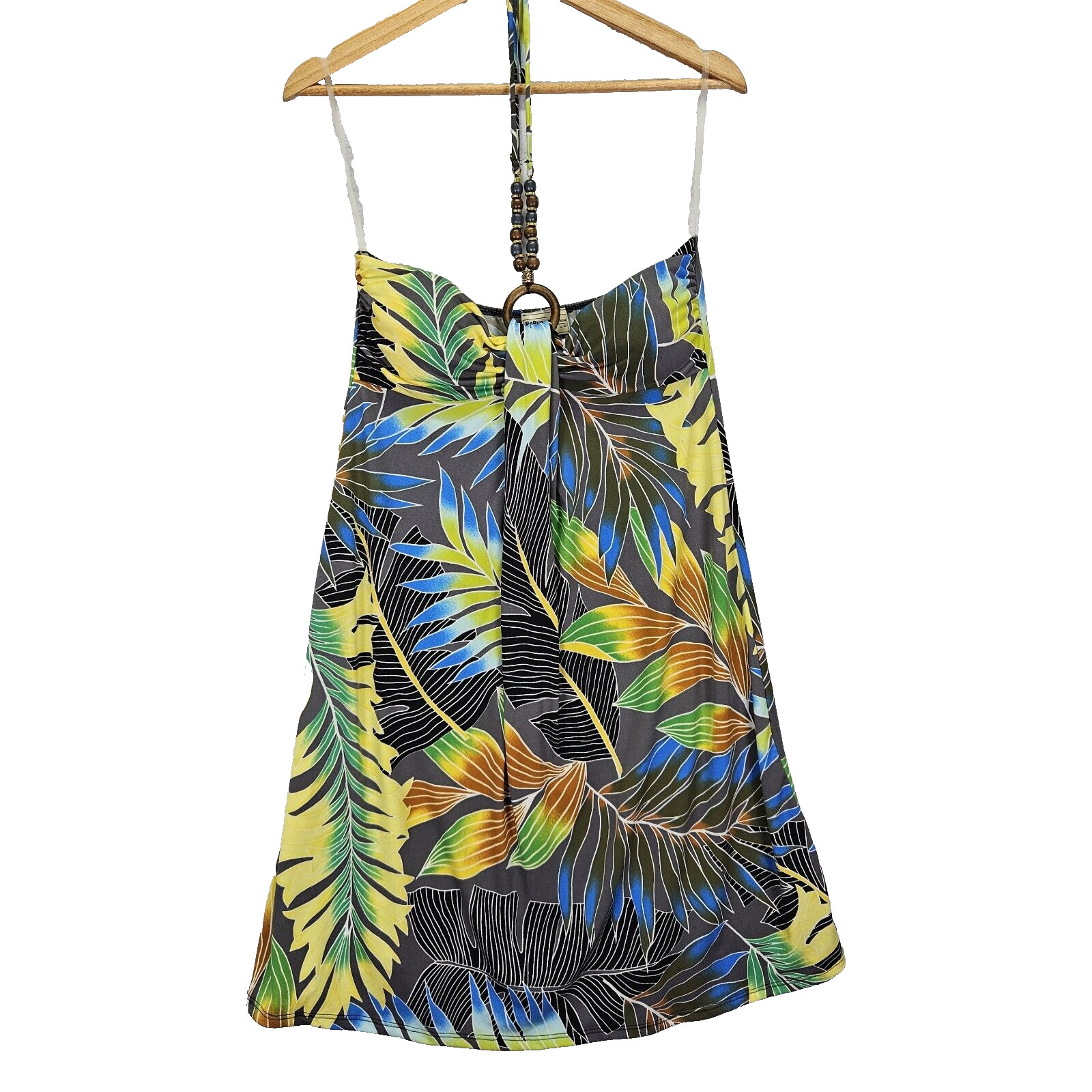 NWT Napua Collection Honolulu Tropical Floral Halter Dress Small Boho Vacation