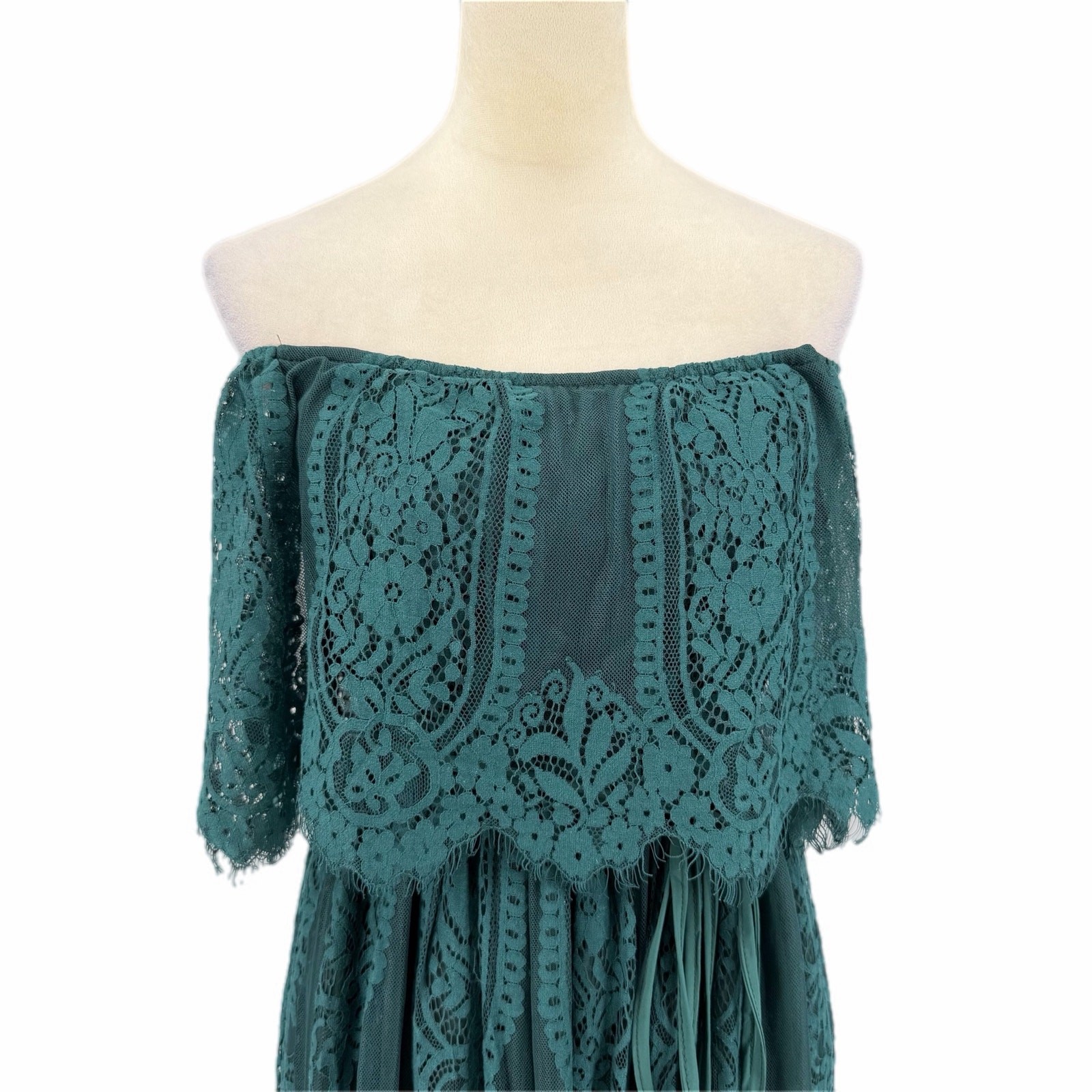 Baltic Born S Emerald Green Lace Whimsical Fairy Core Cocktail Formal Maxi Dress