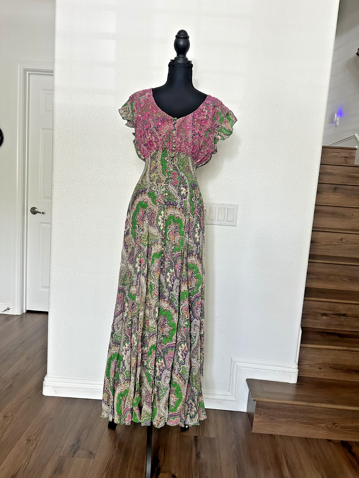 Miss June Dress Legend OS Maxi sequins paisley
