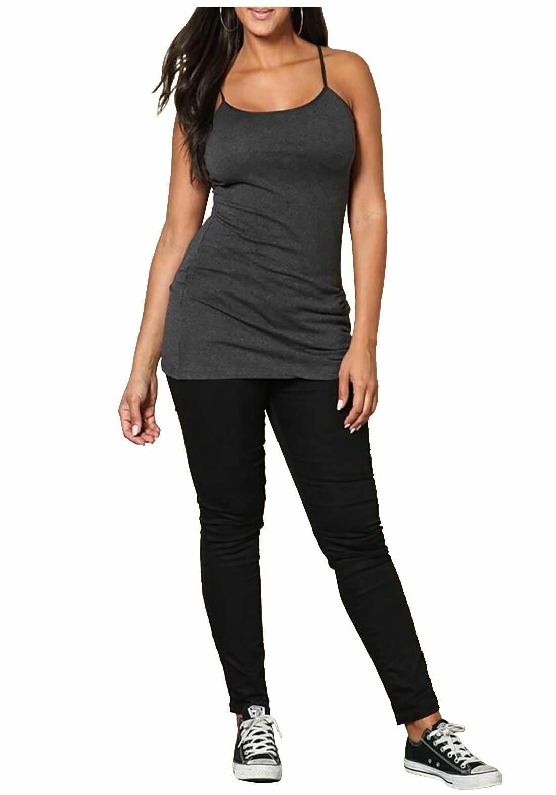 CAMI TUNIC BODYCON DRESS SLEEVELESS WOMEN TANK STRAPPY MINI SLING DRESS