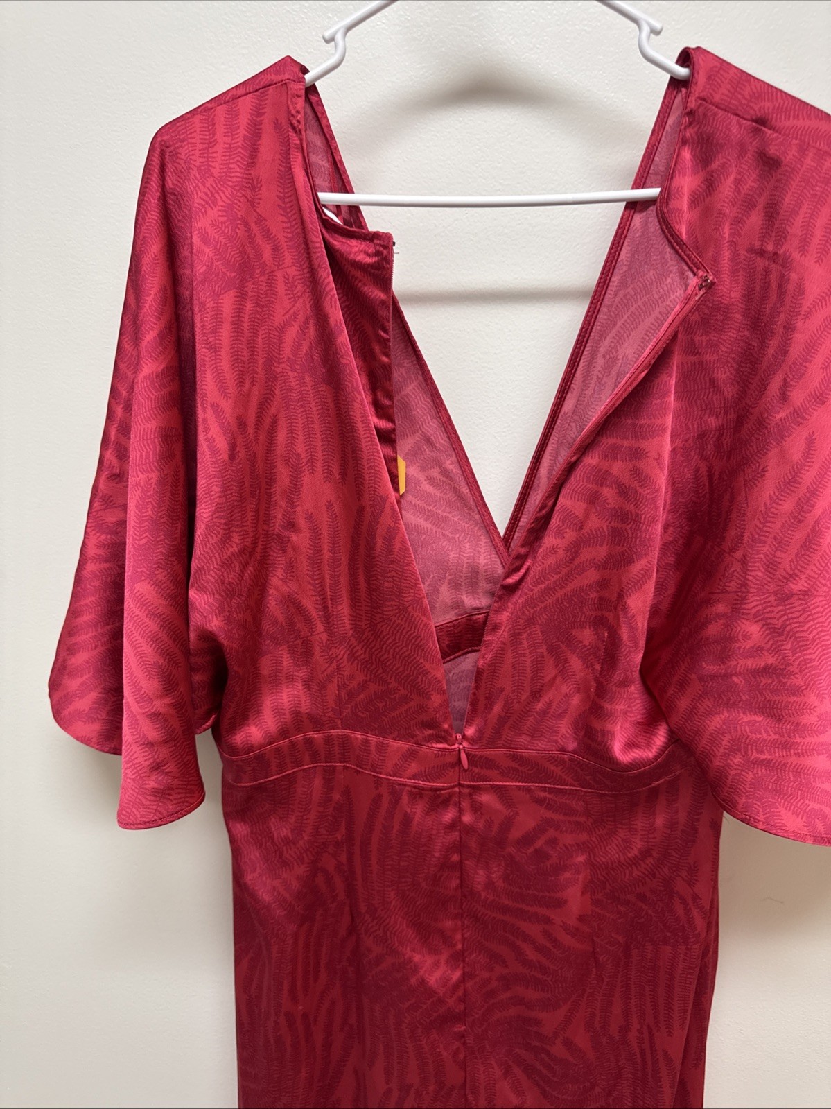 Fe Noel Target Maxi Dress Kimono Style Red Silk Fern Perfect 🤩 Summer Size 12