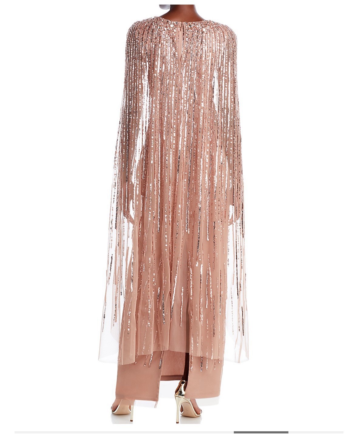 Adrianna Papell Beaded Cape Gown Size 4