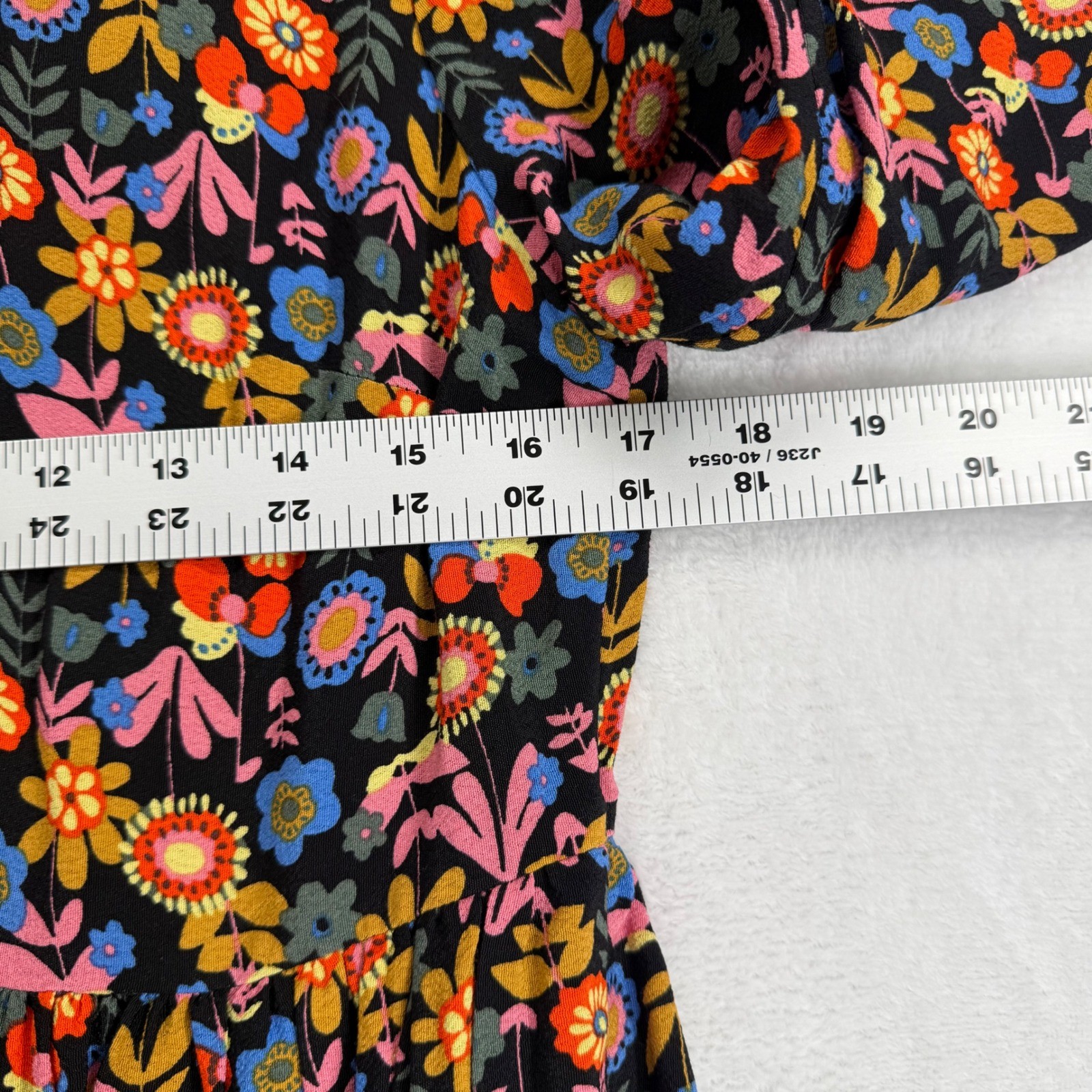 Boden Womens Floral Long Sleeve Maxi Dress Black Pink Orange US 6R UK 10R Boho