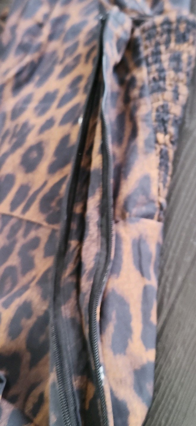 Damson Madder Persephone Leopard Drop Waist Midi Dress UK 6 NWT Broken Zip Fault