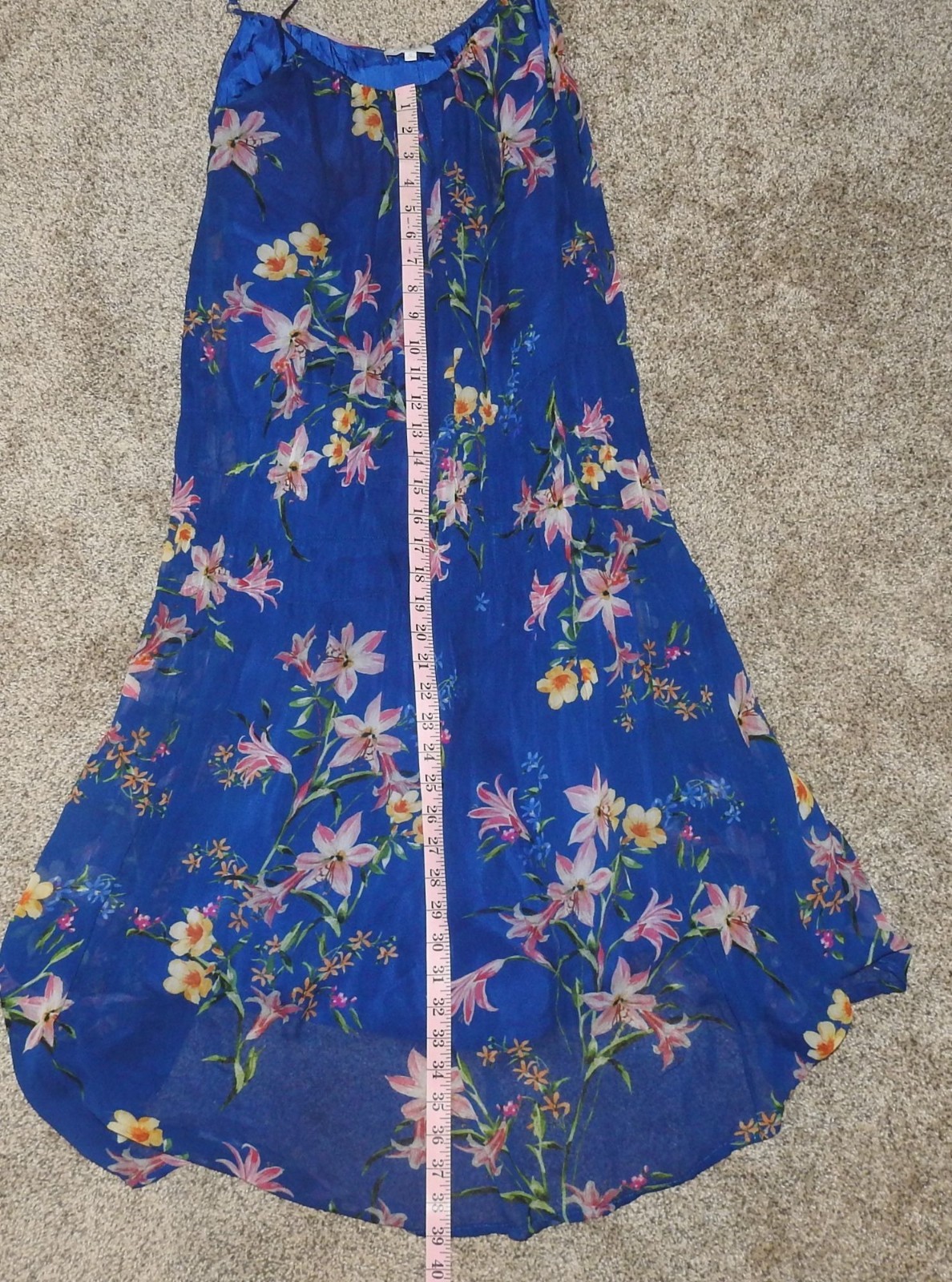 Ghost London Maddy Floral Print Spaghetti Strap Midi Dress Size Small