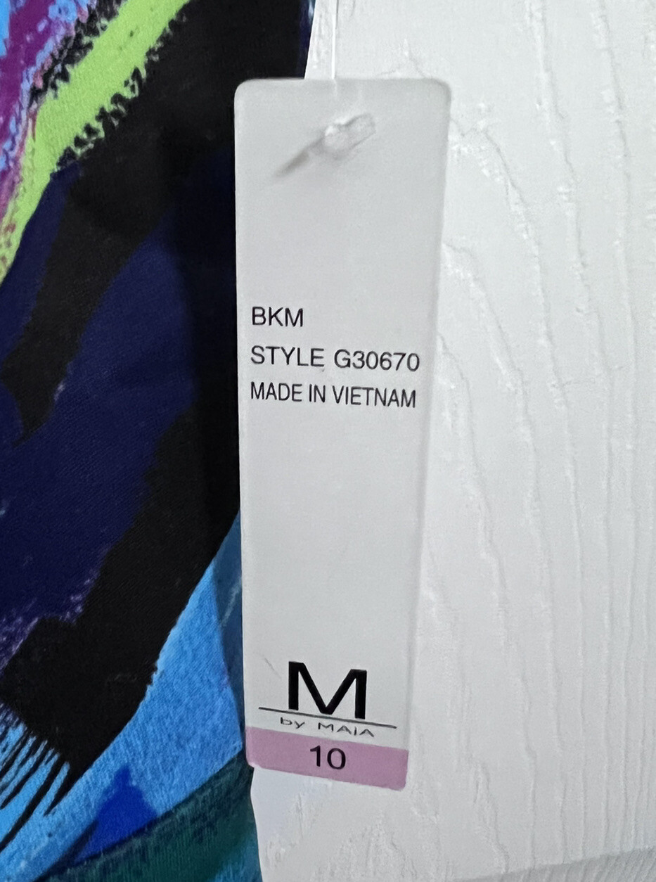 NWT MAIA Size 10 Abstract V Back Knee Length Splatter Print Sheath Dress