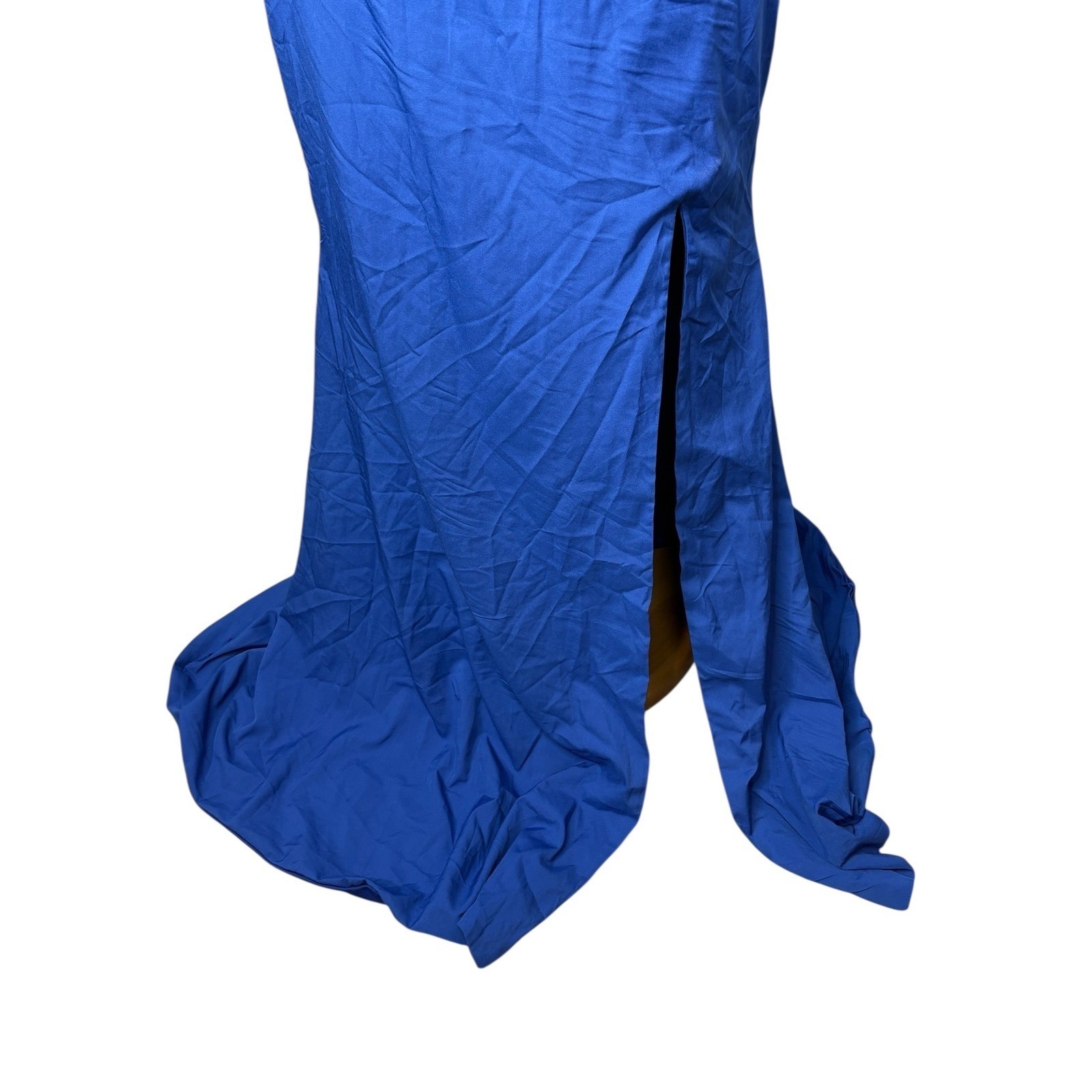 RYANTH One Shoulder Gown Womens Royal Blue 8 NWT Formal Lace Up Back Side Slit