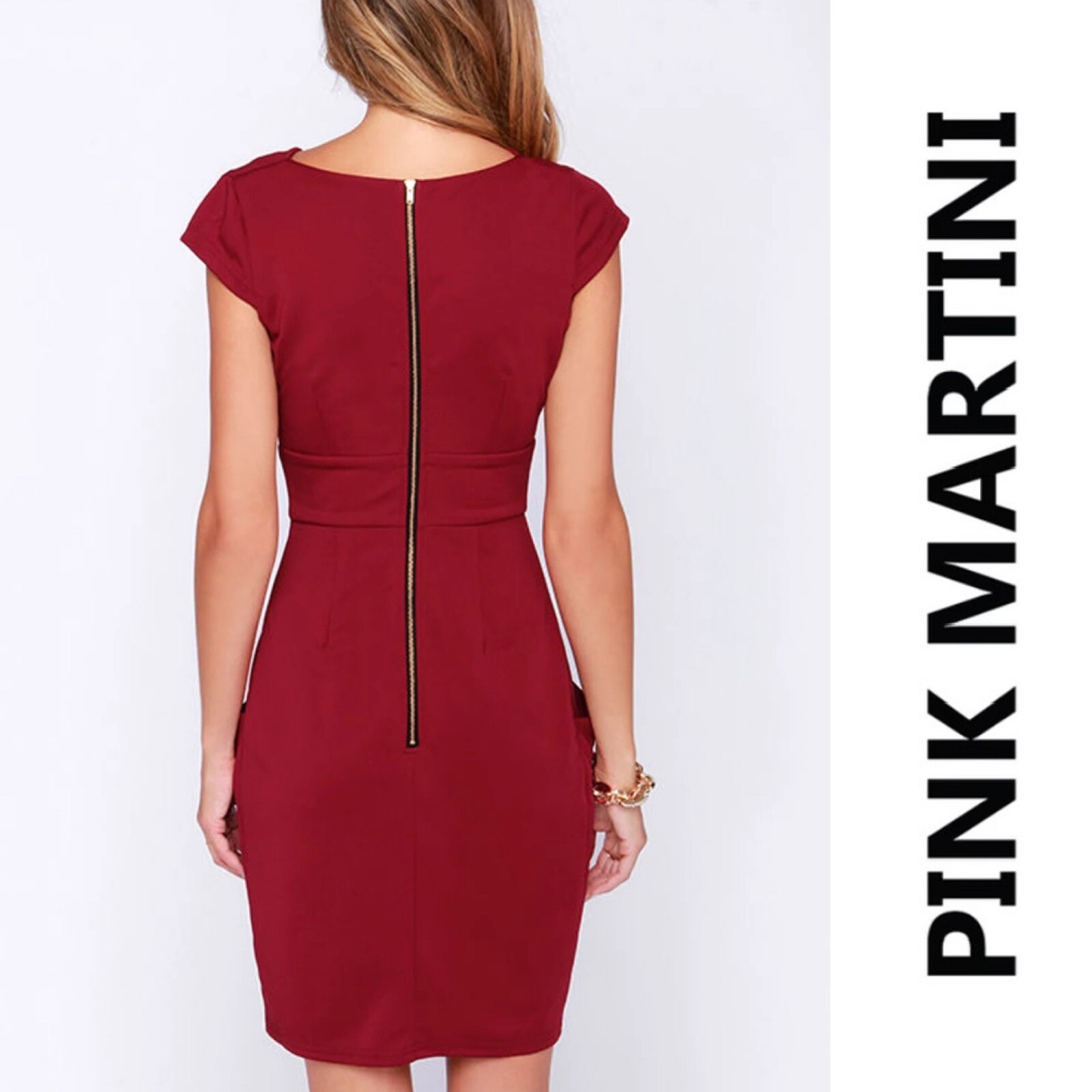 Pink Martini On The Boardwalk Burgundy Dress, Size XS, MSRP $89