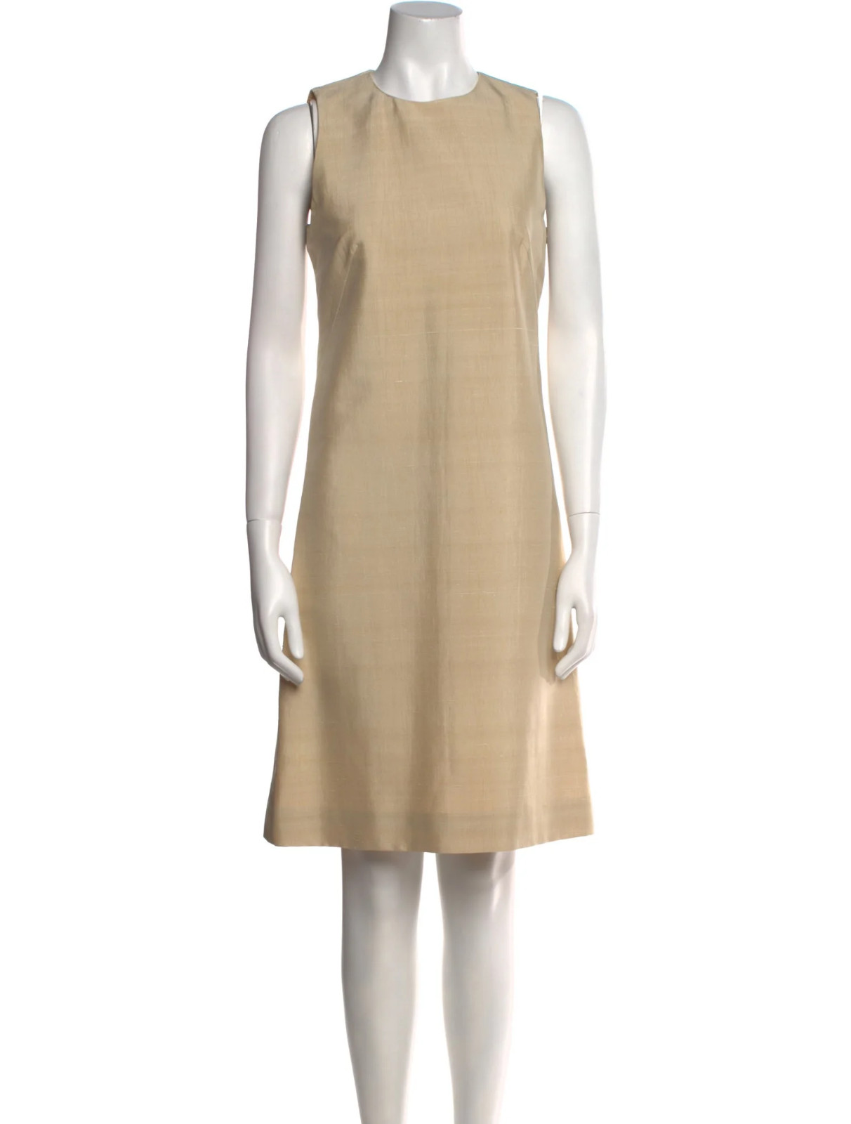 Celine Vintage Silk Shift Dress – Neutral, Size S / US 4 / FR 36