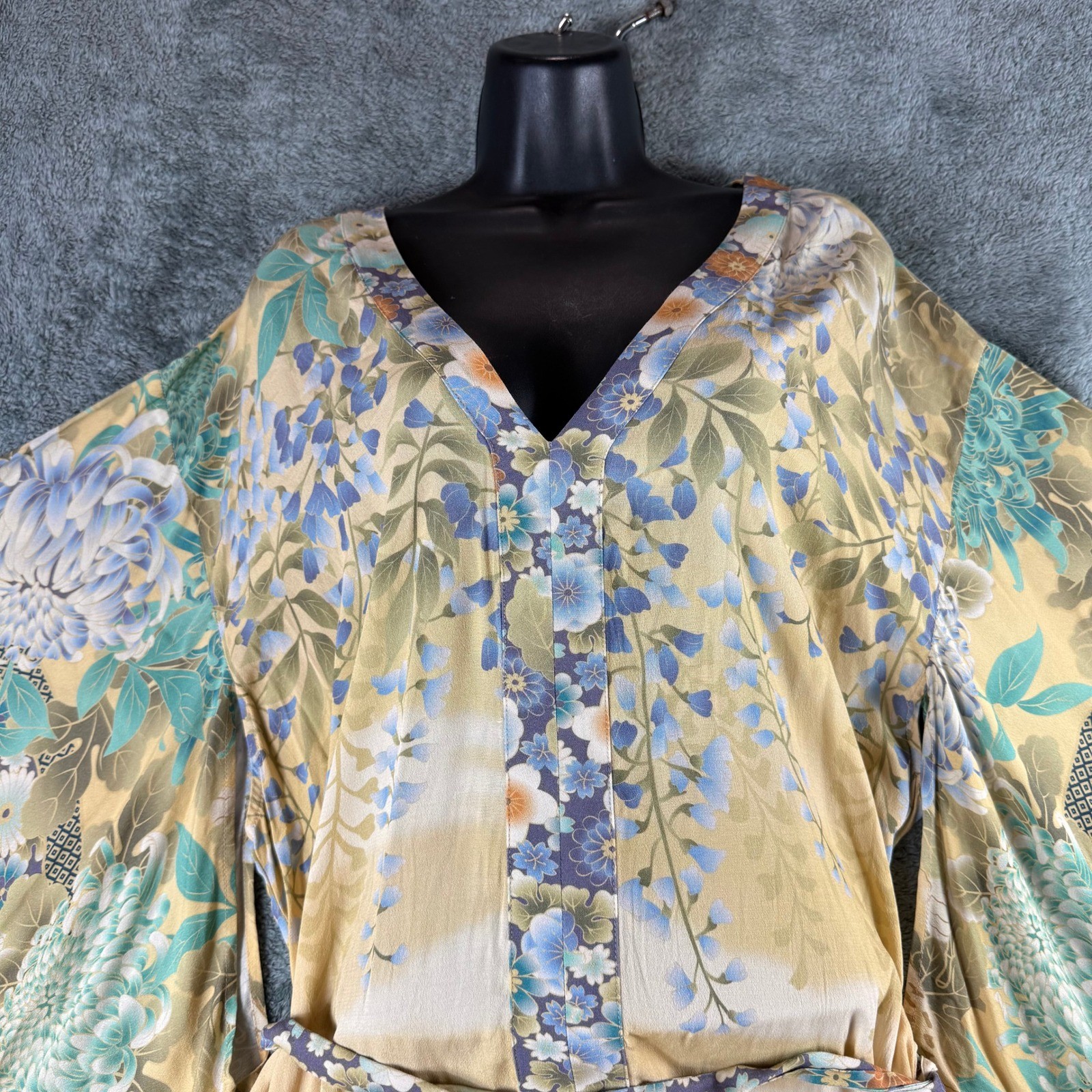 Spell & The Gypsy Collective Willow Tassell Dress Yellow Floral Boho Fringe L