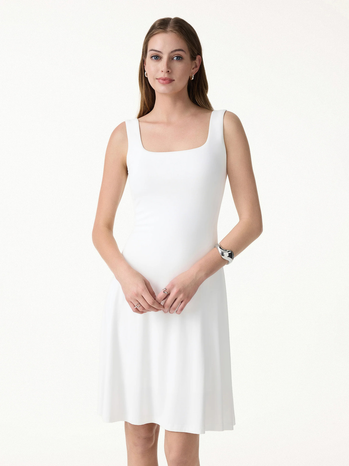 OGL SkinKiss Cooling Square Neck Mini Dress Stretch Fit