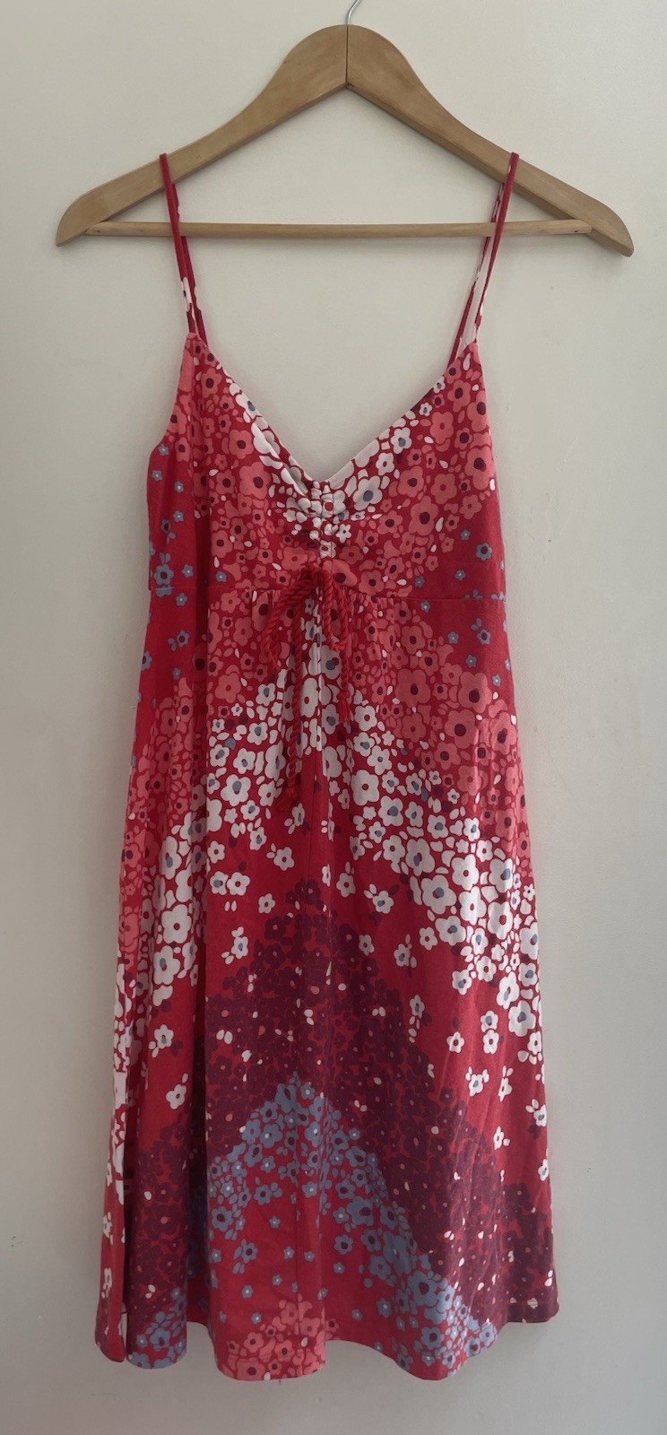 American Eagle Women’s Floral Cotton Blend Adjustable V-Neck Tank Dress Red S