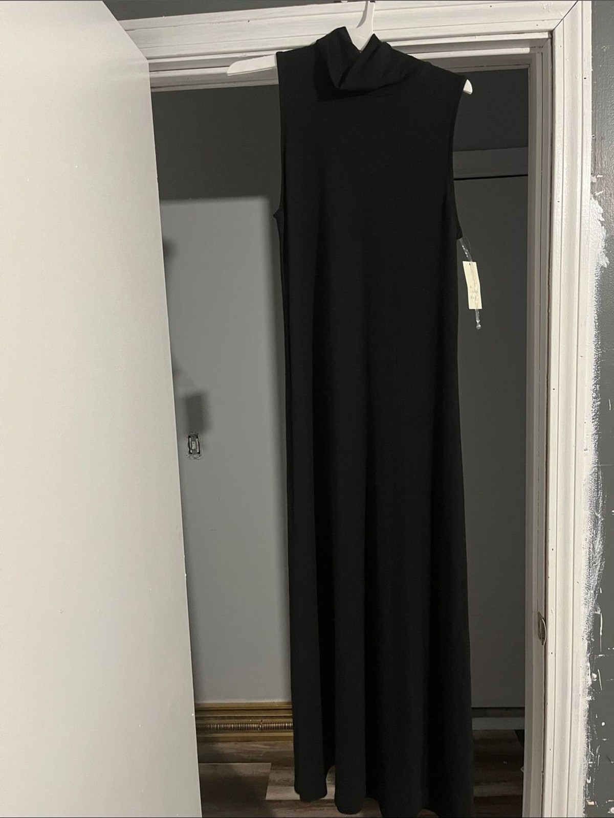 a new day Black Sleeveless Turtleneck Maxi Dress with Flowing Silhouette