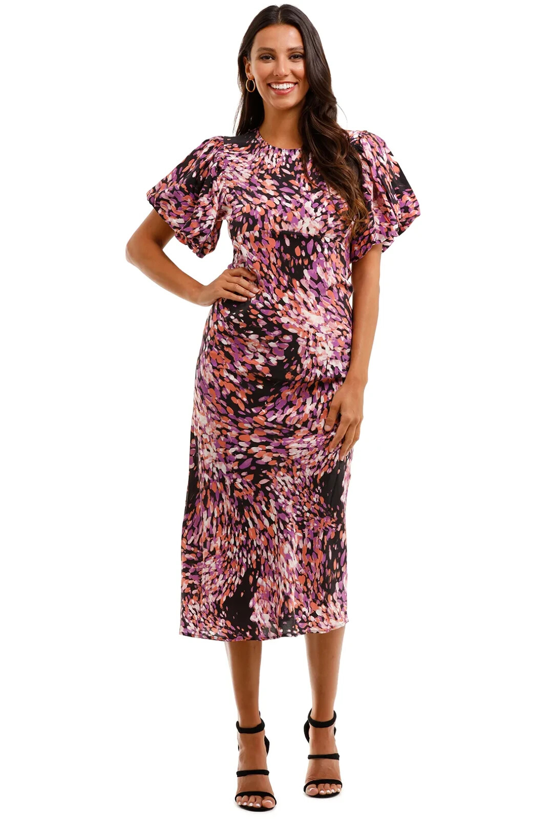 HUSK Silk Paradiso Midi Dress Print Party Size 10 AU Cocktail Preloved