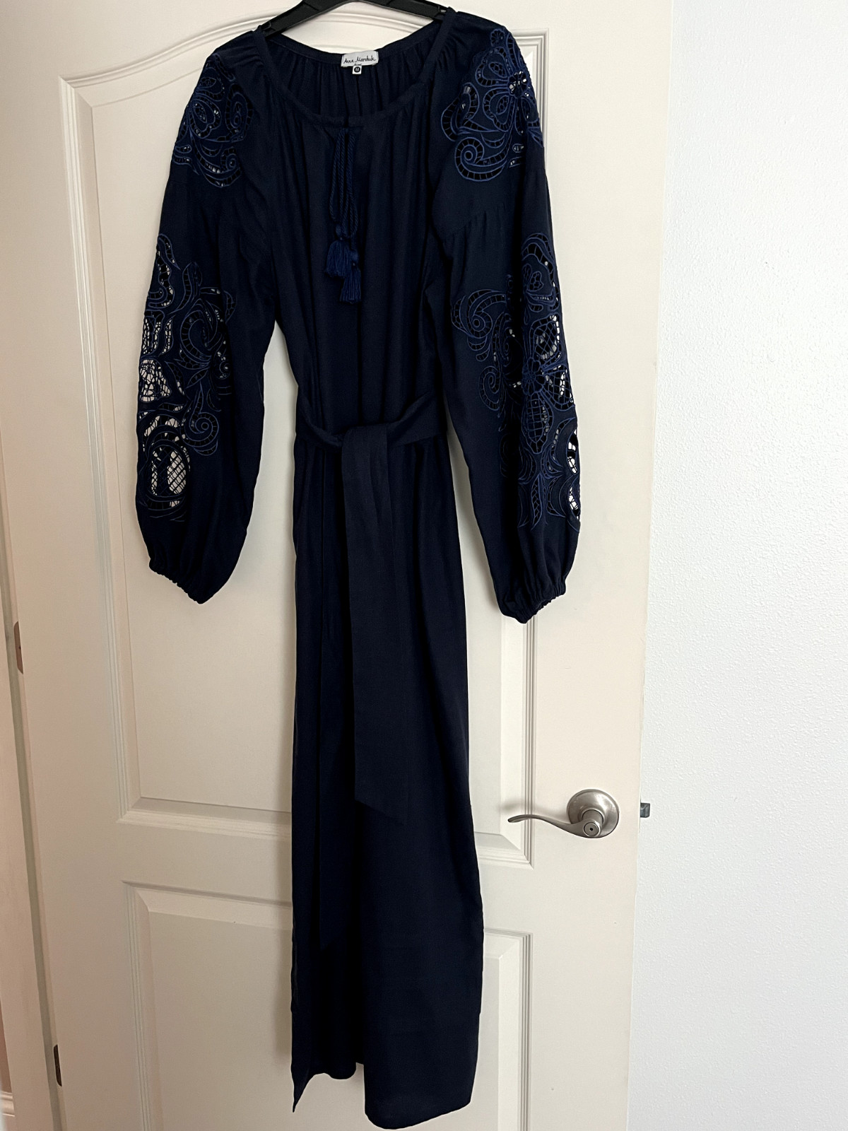 Woman Ukrainian Embroidered Dress Linen From Anna Marchuk Size M
