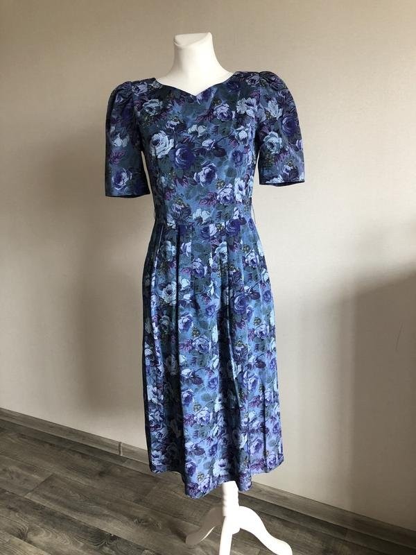 women american vintage dress navy 36