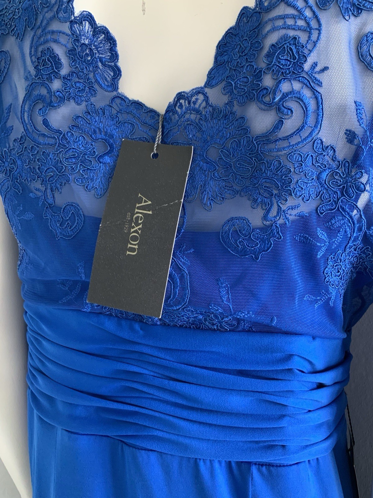 ALEXON Brand New With Tags China Blue Occasion Dress Size 14 Fast And Free P&P