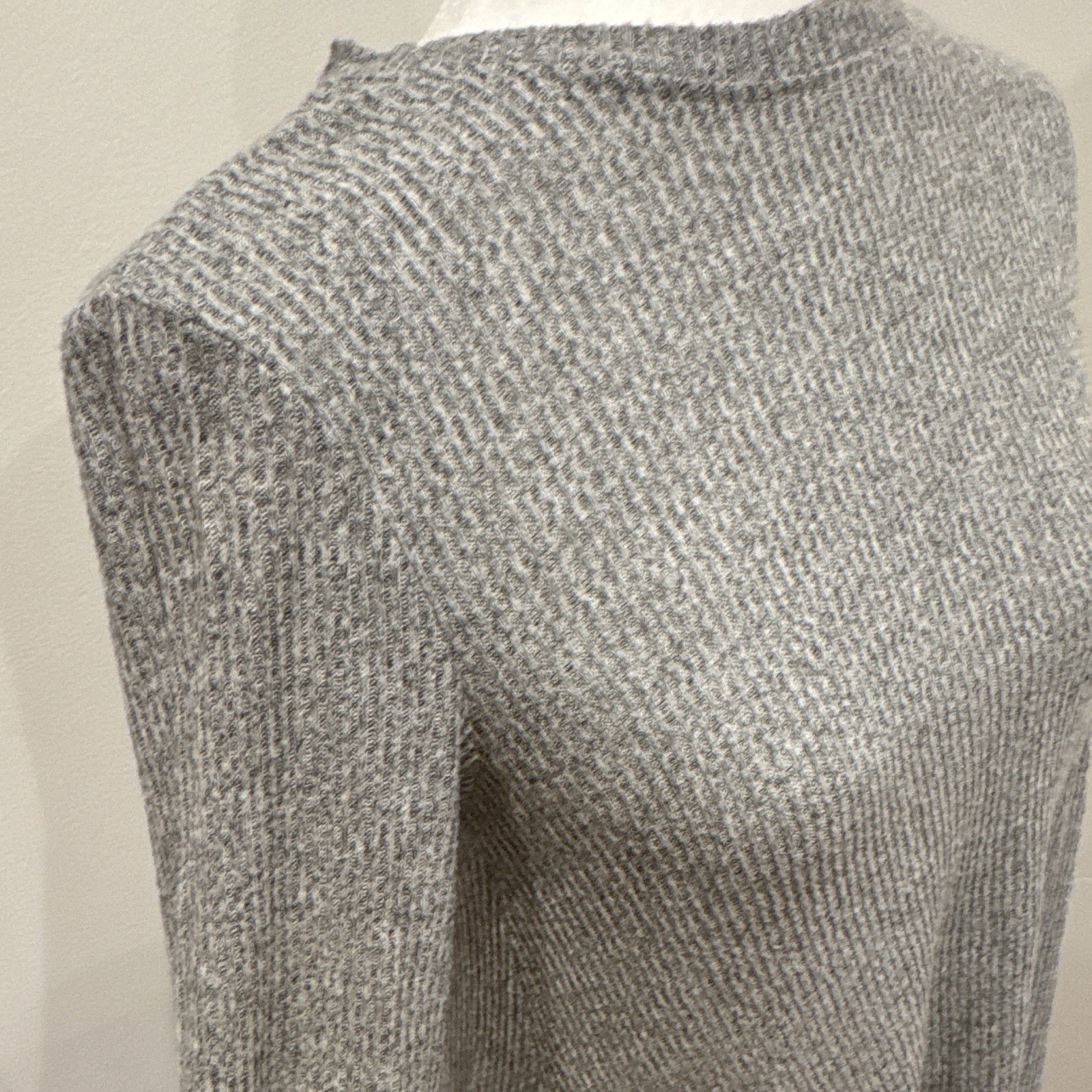 Cherish Women’s S Gray Solid Knit Crew Neck 3/4 Sleeve Dress