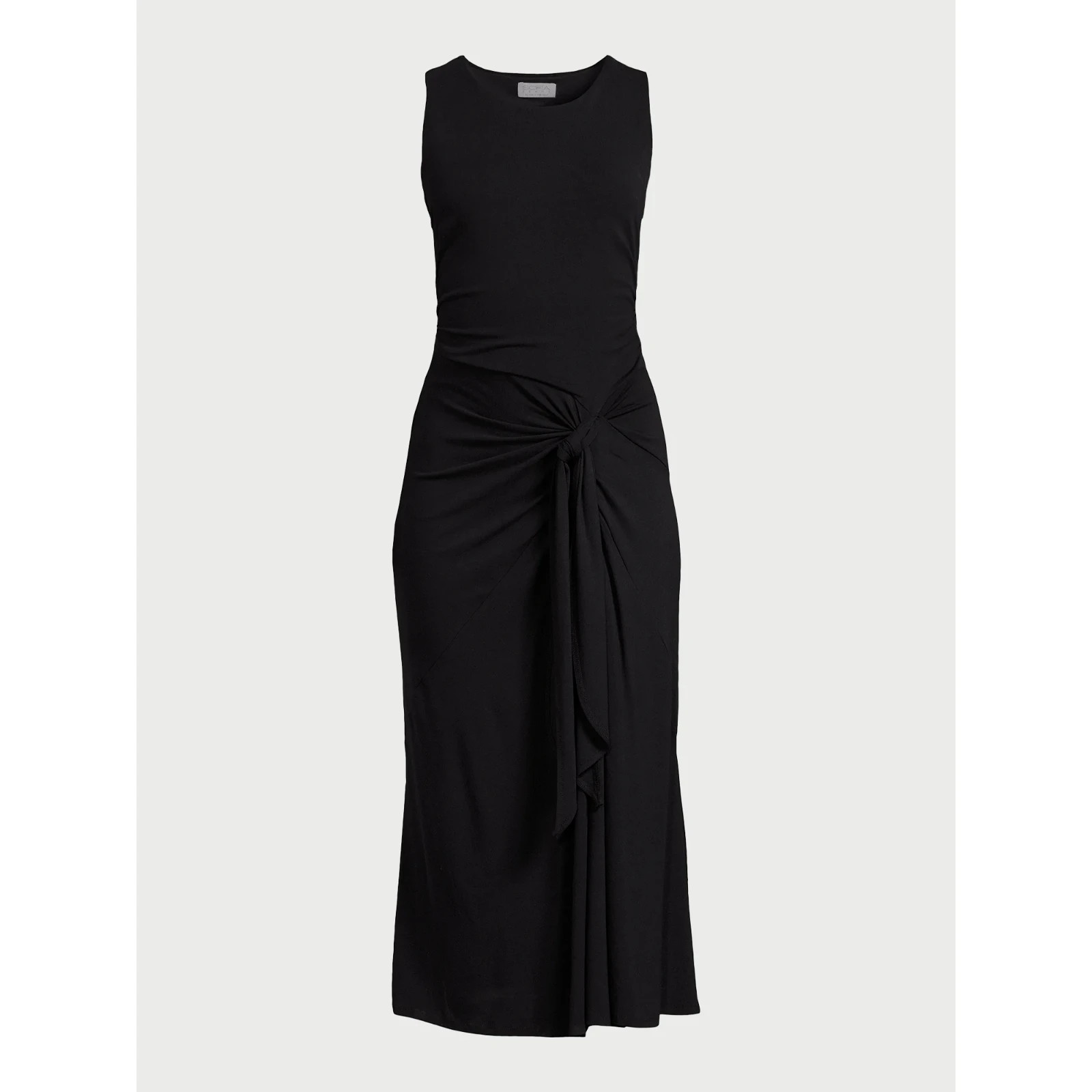 Sofia Jeans Womens Dress Size M Black Side Tie Tank Rouching Midi Bodycon Classy