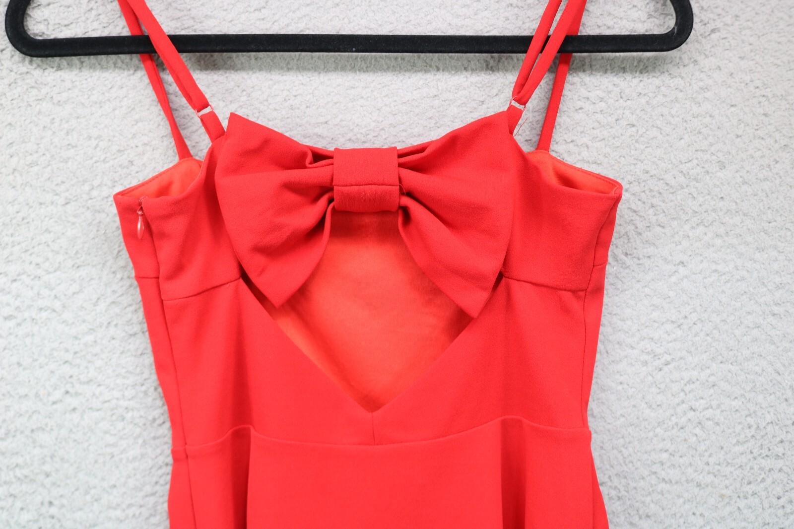 LuLus Red Cut-Out Dress-Size XS-New without Tags-Bow-Straps-Empire Waist-Lined