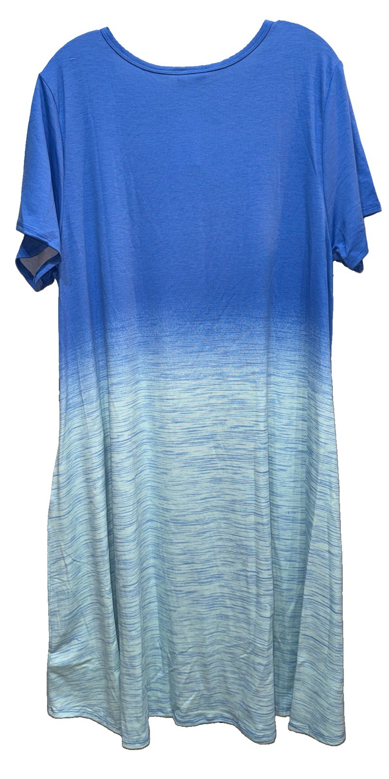 NWT LuLaRoe 2XL Bright Blue To Light Blue Ombré Jessie Swing Dress (ELSA FROZEN)