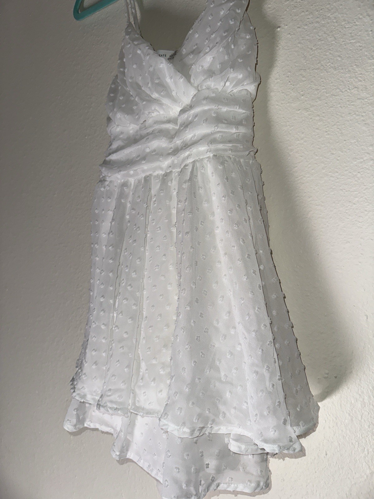 Altar’d State Womens M White Solid V-Neck Strappy Sleeveless Smocked Mini