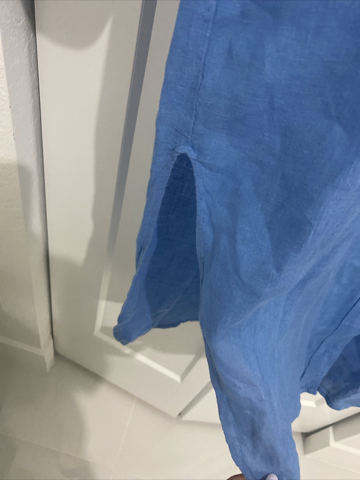 Stark X Linen Light Blue Dress Cover Up Button Down Size Medium Retail $236