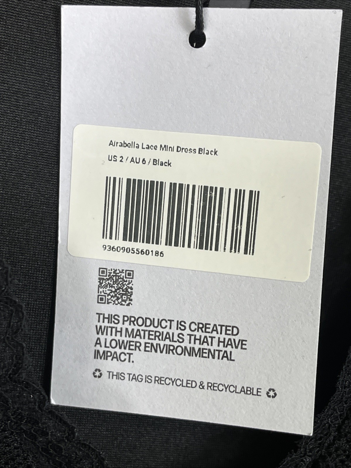 Polly Princess Airabella Lace Long Sleeve Minidress Black Lace Size 2 NWT