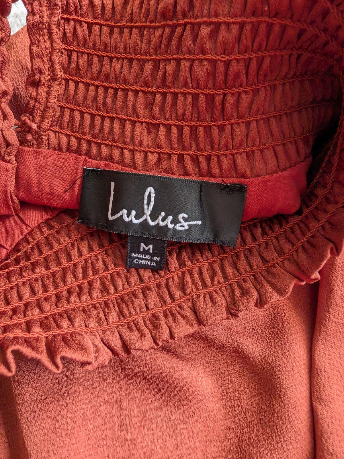 🌼B2G1🌼 Lulus Match Maker Rust Orange Long Sleeve Mini Dress Size Medium NWT