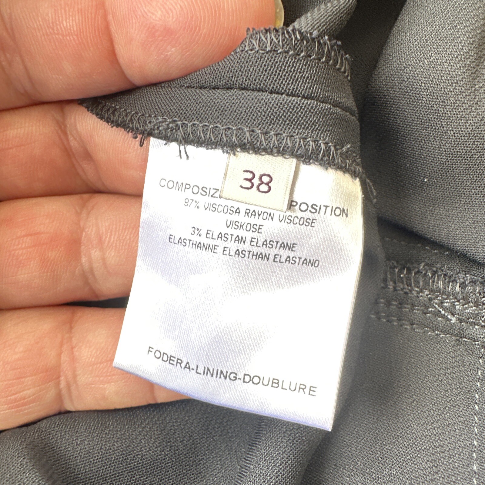 Stella McCartney BLACK STRETCH SHORT SLEEVE POCKET CASUAL Sz 38 MADE IN HUNGARY