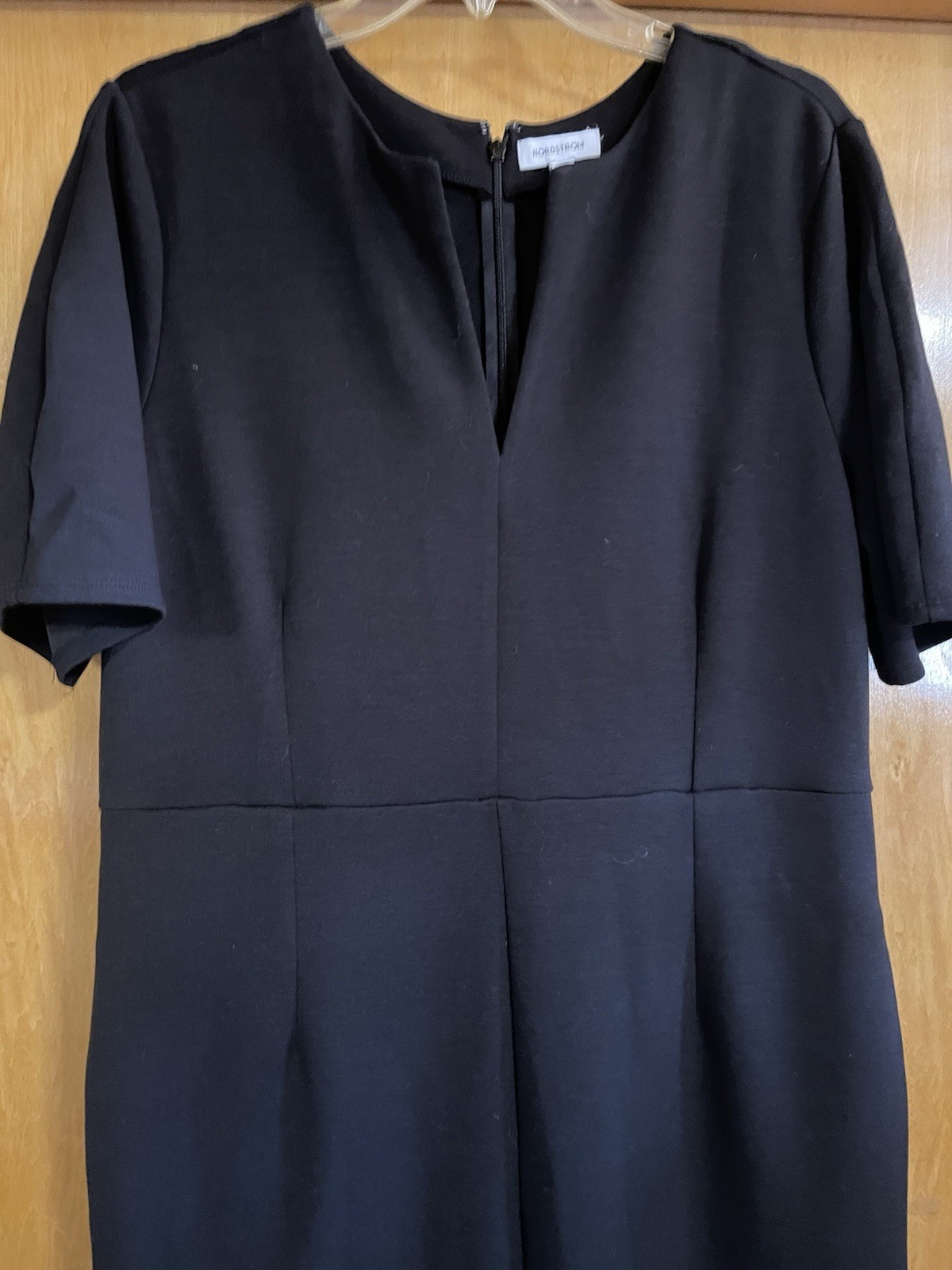 Nordstrom Women’s XL Black Short Sleeve Long Midi Shift Dress, Worn Once