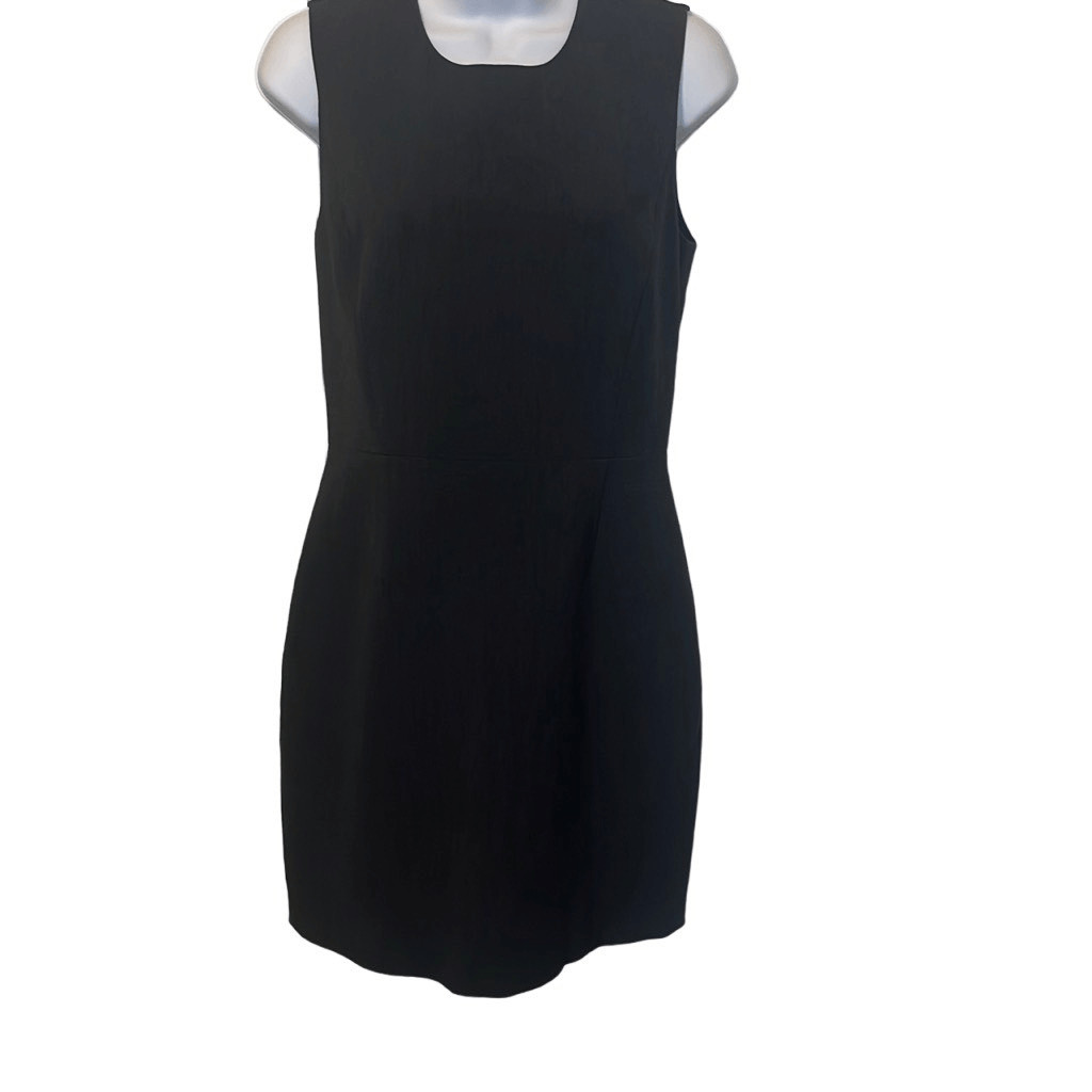 Neiman Marcus 4 Black Sleeveless A-Line Sheath Dress Office Career Knee Length